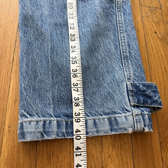 Free People We The Free Marx Slouchy Cargo Jeans Wide Blue Utility 26/27 NWOT - Picture 14 of 16